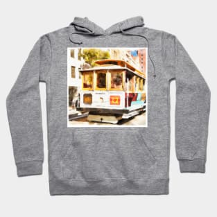 San Francisco Cable Car Watercolor Hoodie